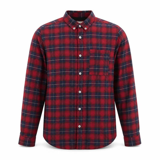 River Island Mens Multicoloured Plaid Cotton  Button-Up Size S Collared Button