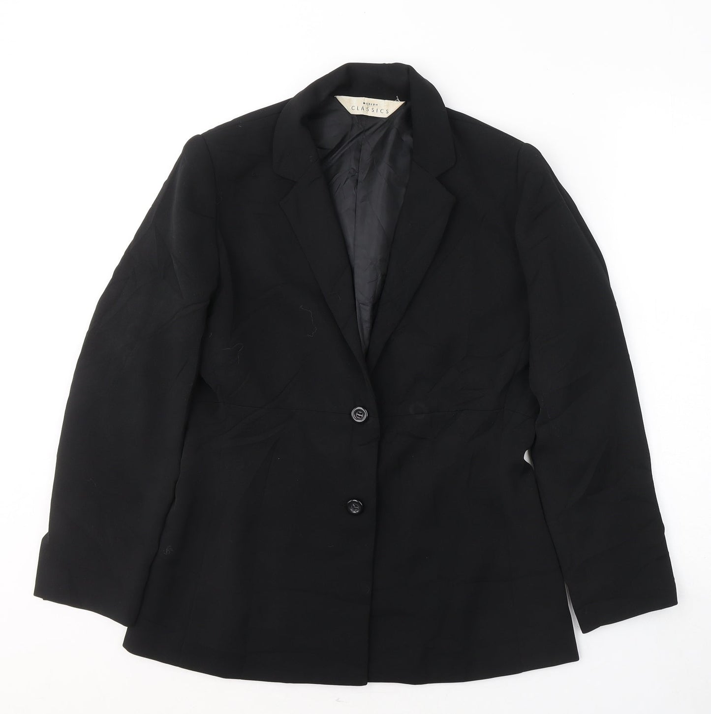 Classics moder Womens Black  Polyester Jacket Suit Jacket Size 10