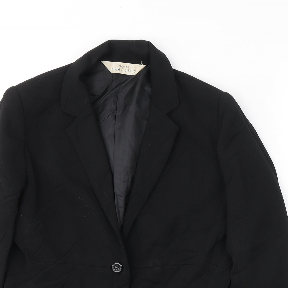 Classics moder Womens Black  Polyester Jacket Suit Jacket Size 10