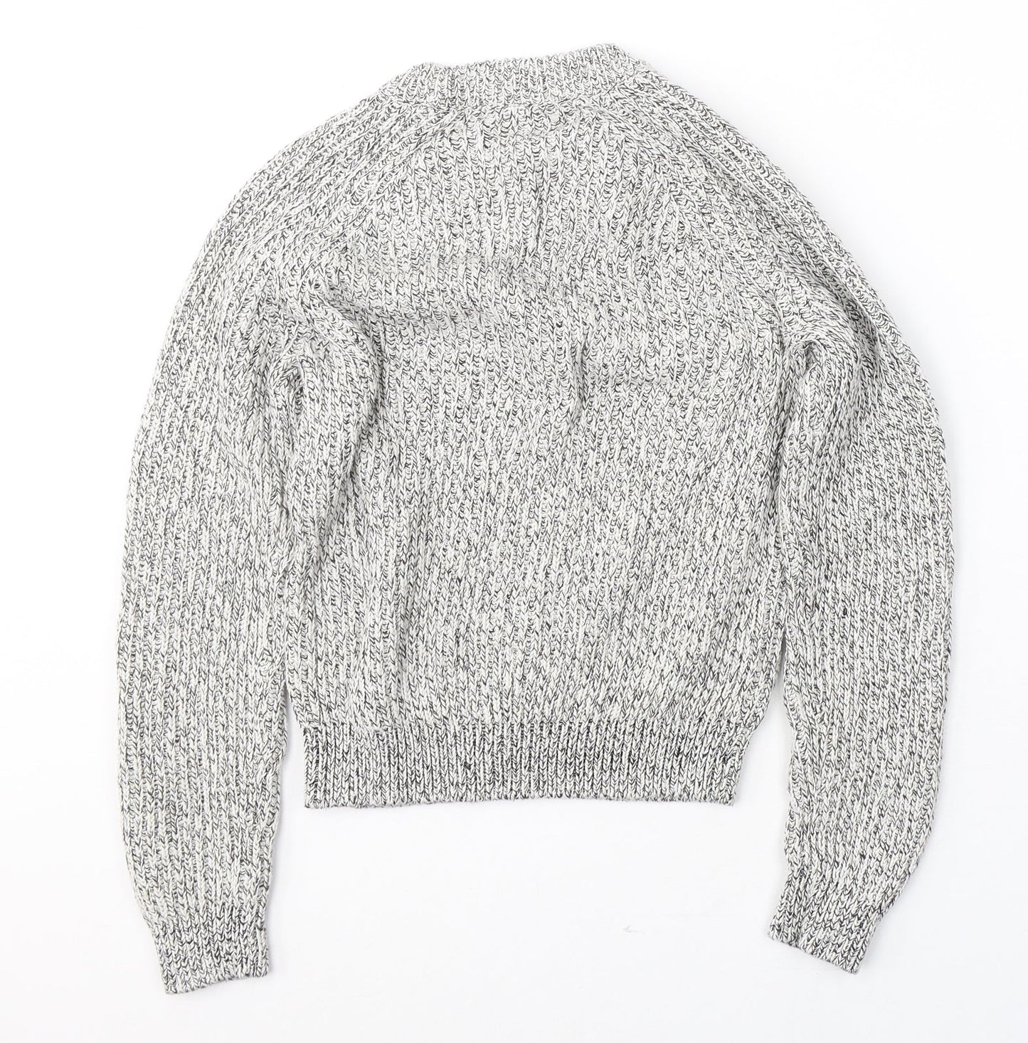 H&M Womens Grey Round Neck  Cotton Pullover Jumper Size XS