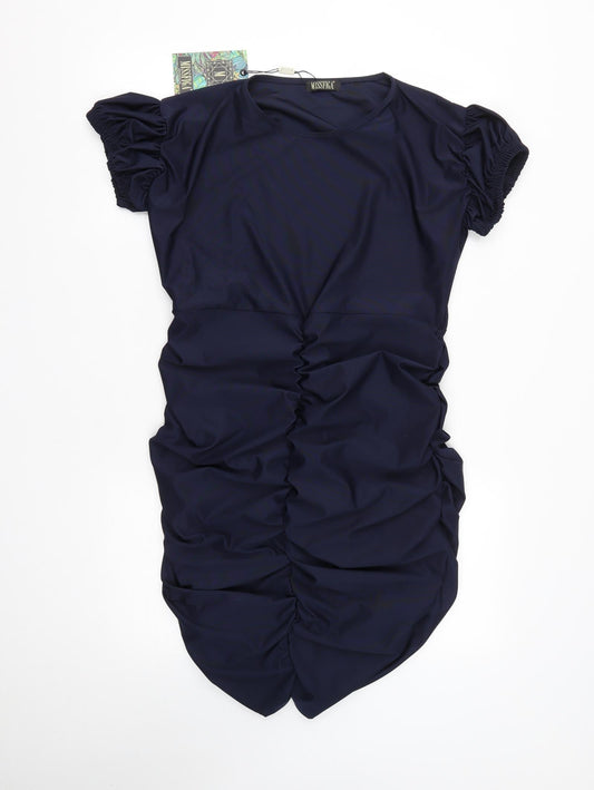 MISSFIGA Womens Blue  Polyester Bodycon  Size 14  Round Neck