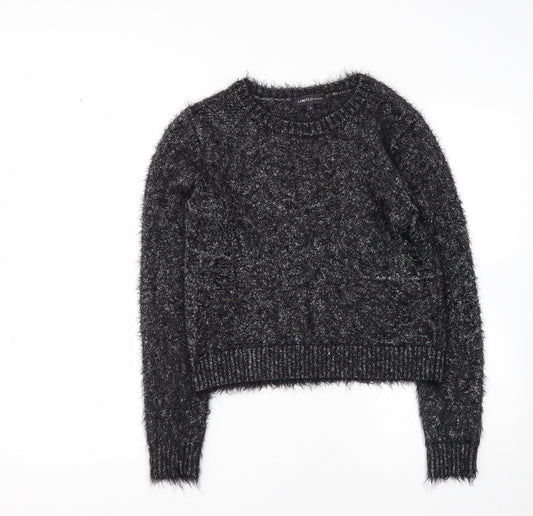 Marks and Spencer Womens Black Round Neck  Polyamide Pullover Jumper Size 10