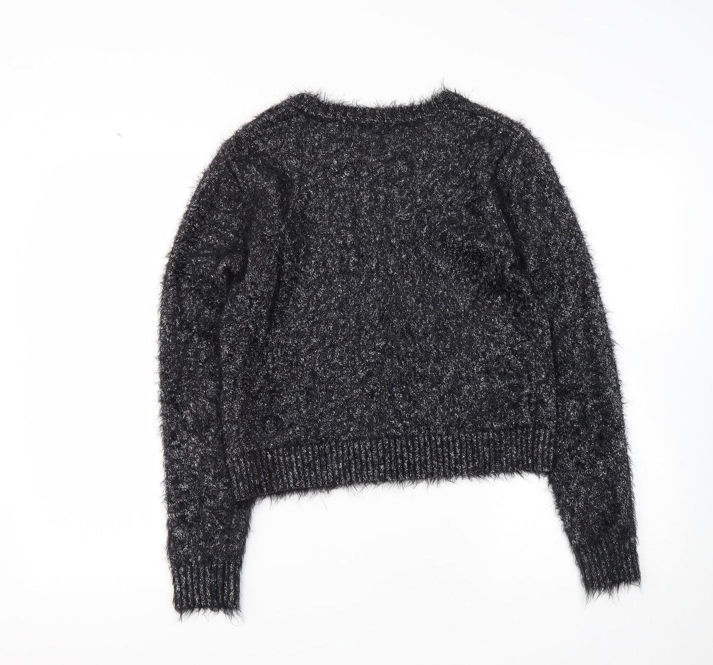 Marks and Spencer Womens Black Round Neck  Polyamide Pullover Jumper Size 10