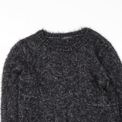 Marks & Spencer Womens Black Round Neck  Polyamide Pullover Jumper Size 10