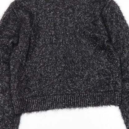 Marks & Spencer Womens Black Round Neck  Polyamide Pullover Jumper Size 10