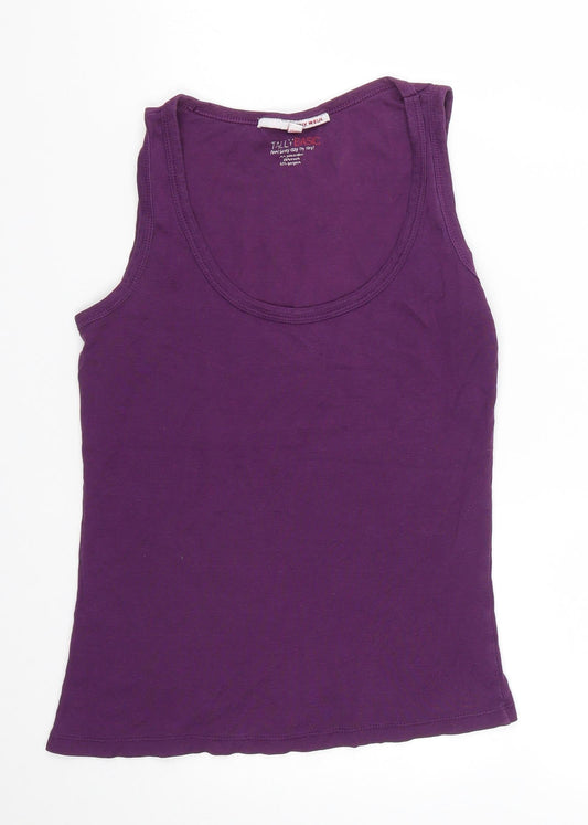 TALLY WEiJL Womens Purple  Polyester Basic Tank Size XL Round Neck