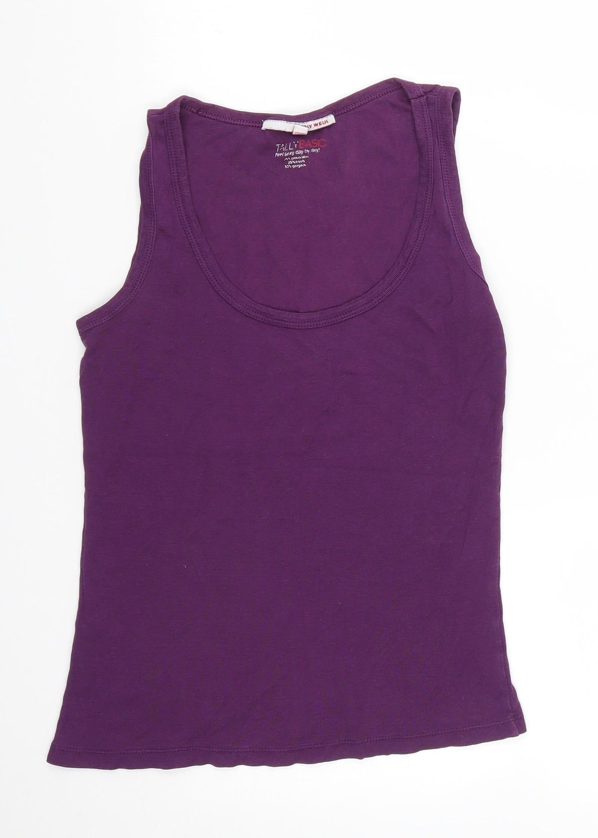 TALLY WEiJL Womens Purple  Polyester Basic Tank Size XL Round Neck