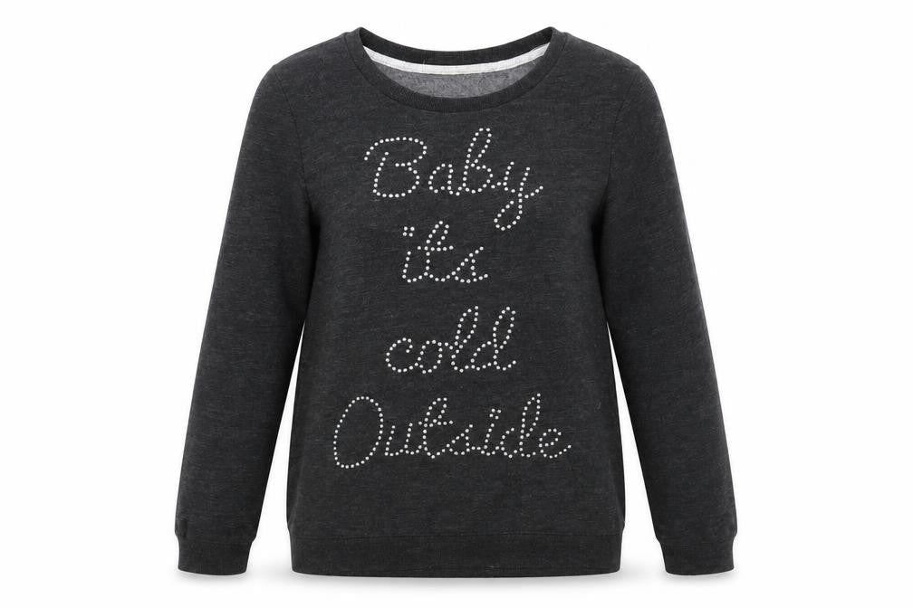 George Womens Grey  Cotton Pullover Sweatshirt Size 10  Pullover - Cold Outside