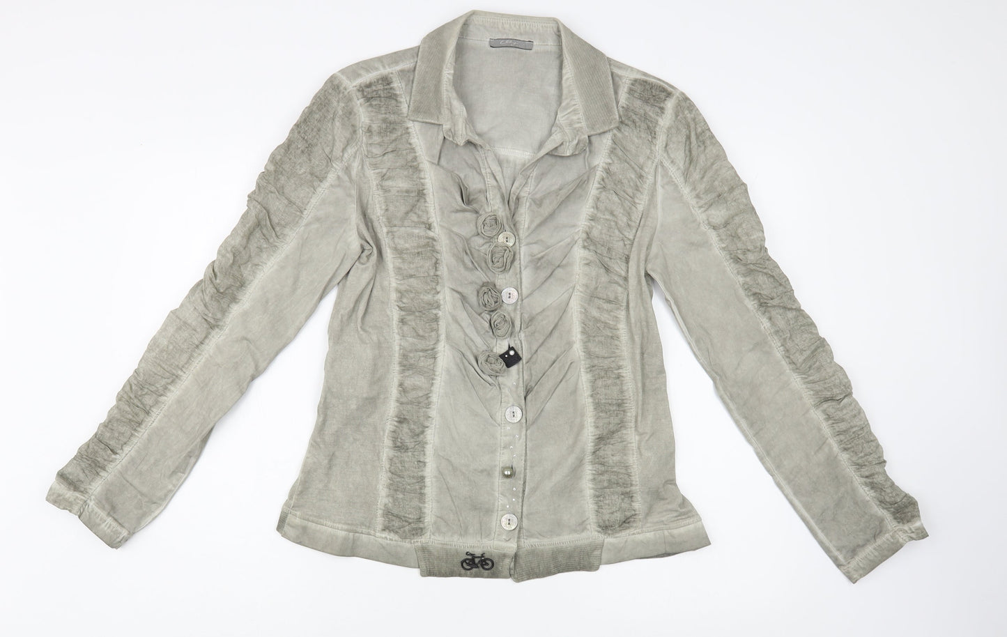 Elly Italia Womens Grey   Jacket Blazer Size M  Button