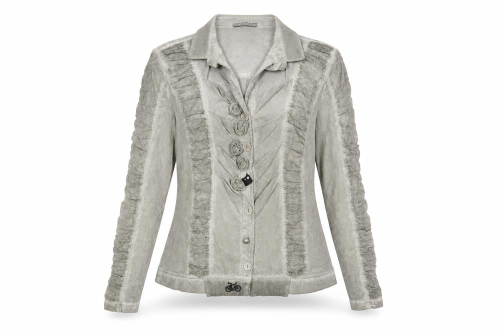 Elly Italia Womens Grey   Jacket Blazer Size M  Button