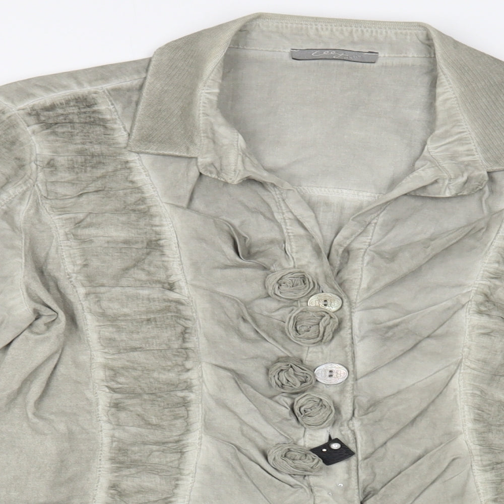 Elly Italia Womens Grey   Jacket Blazer Size M  Button