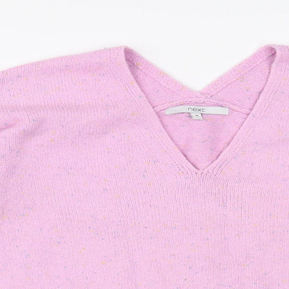 Preloved NEXT Womens Pink V-Neck  Cotton Pullover Jumper Size M - Detail