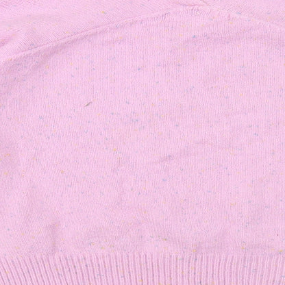 Preloved NEXT Womens Pink V-Neck  Cotton Pullover Jumper Size M - Label