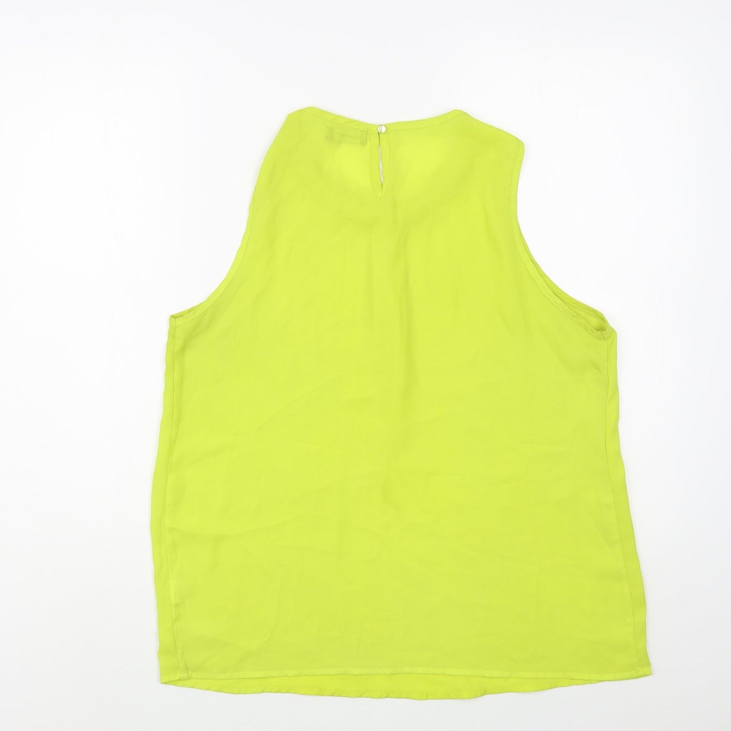 Exhibit Womens Green  Polyester Basic Blouse Size 14 Scoop Neck - Embelished Neckline