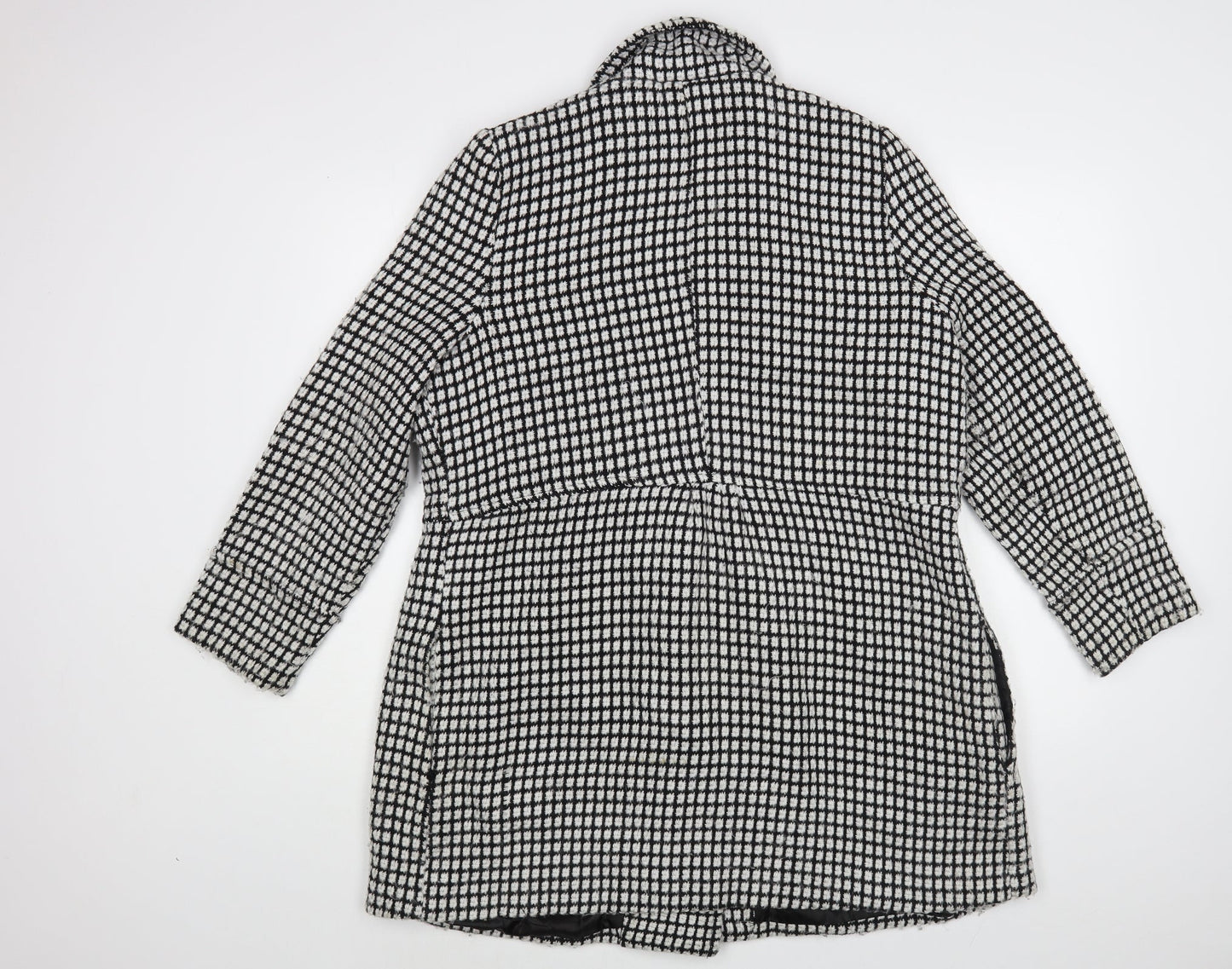 Samya Womens Black Check  Pea Coat Coat Size 16  Button