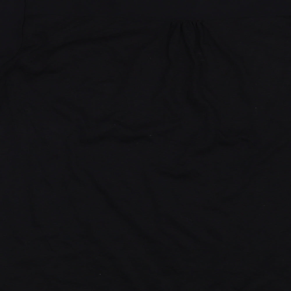 Fransa Womens Black  Polyester Basic Blouse Size M Boat Neck