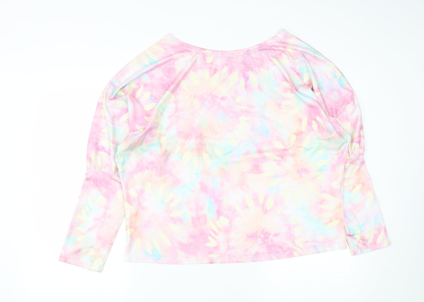 Preworn Womens Multicoloured Scoop Neck Geometric Polyester Pullover Jumper Size L