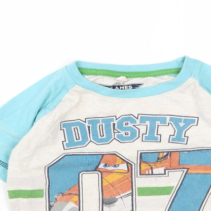Preloved Disney Boys Beige  Polyester Basic T-Shirt Size 3-4 Years Round Neck  - Dusty Planes - Detail