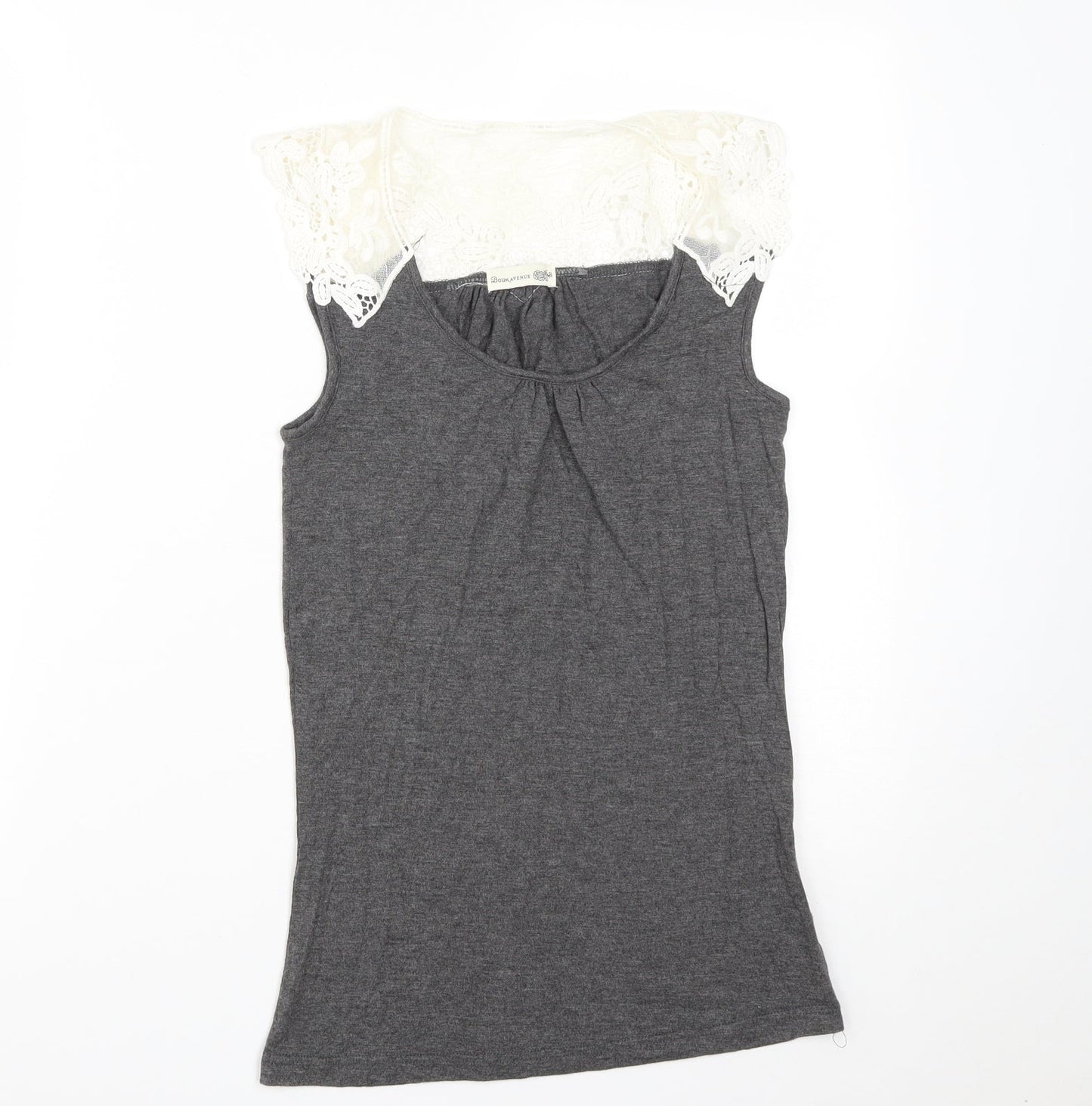 Boux Avenue Womens Grey  Viscose Basic Tank Size 8 Round Neck