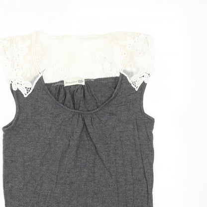 Boux Avenue Womens Grey  Viscose Basic Tank Size 8 Round Neck