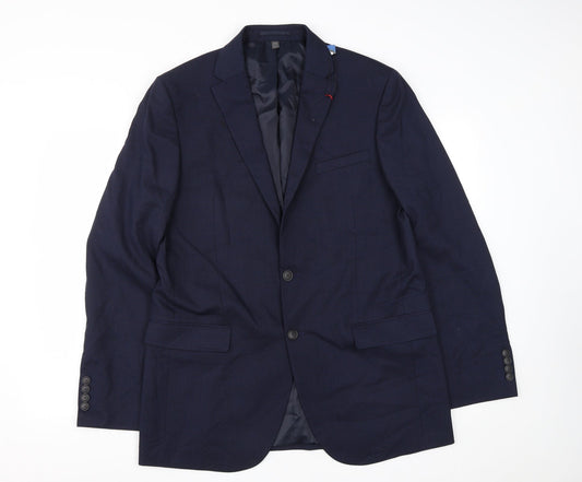Marks and Spencer Mens Blue  Polyester Jacket Suit Jacket Size 42