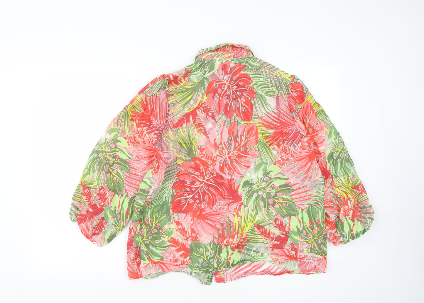 Savida  Womens Multicoloured Geometric Polyester Basic Button-Up Size M Collared
