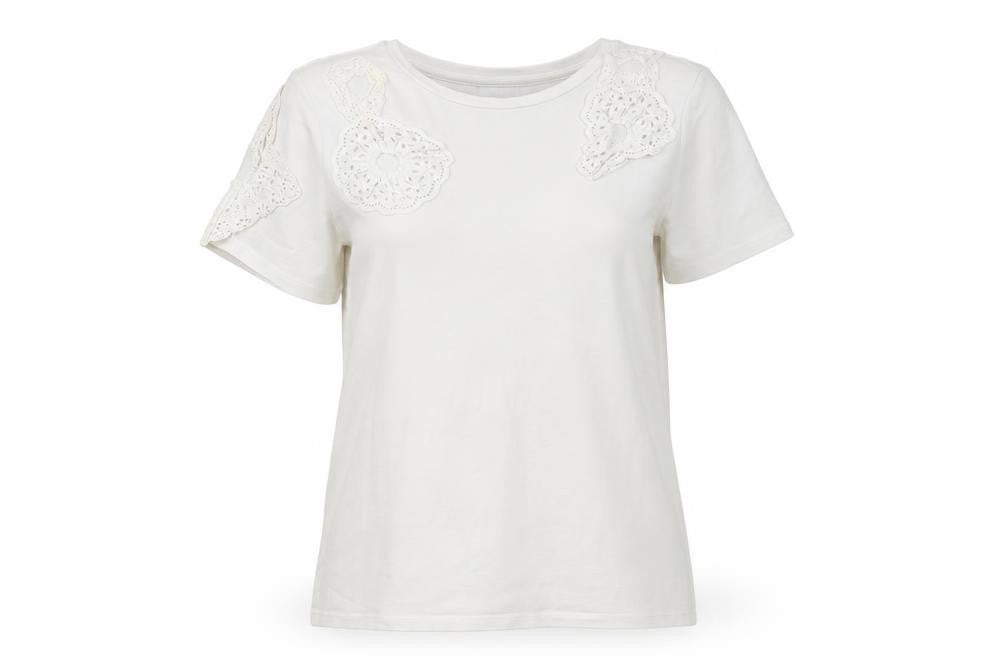 Savida Womens White  Cotton Basic T-Shirt Size S Round Neck