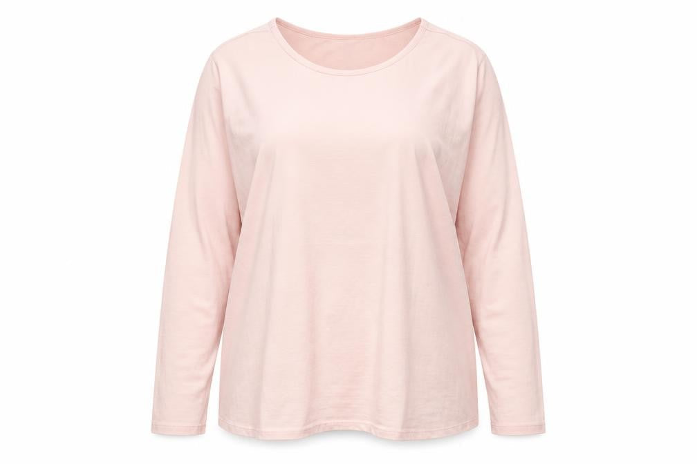 TeamSpiriy Womens Pink Striped Cotton Basic T-Shirt Size 2XL Round Neck