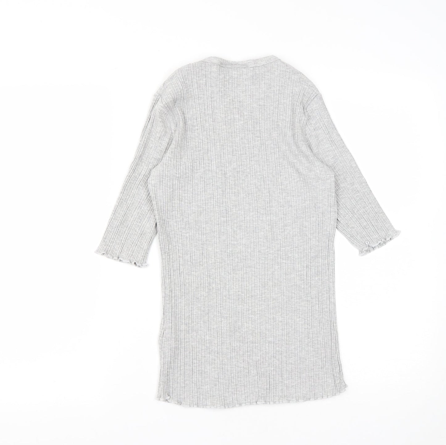 Karen By Simonsen Womens Grey  Viscose Basic T-Shirt Size M Round Neck