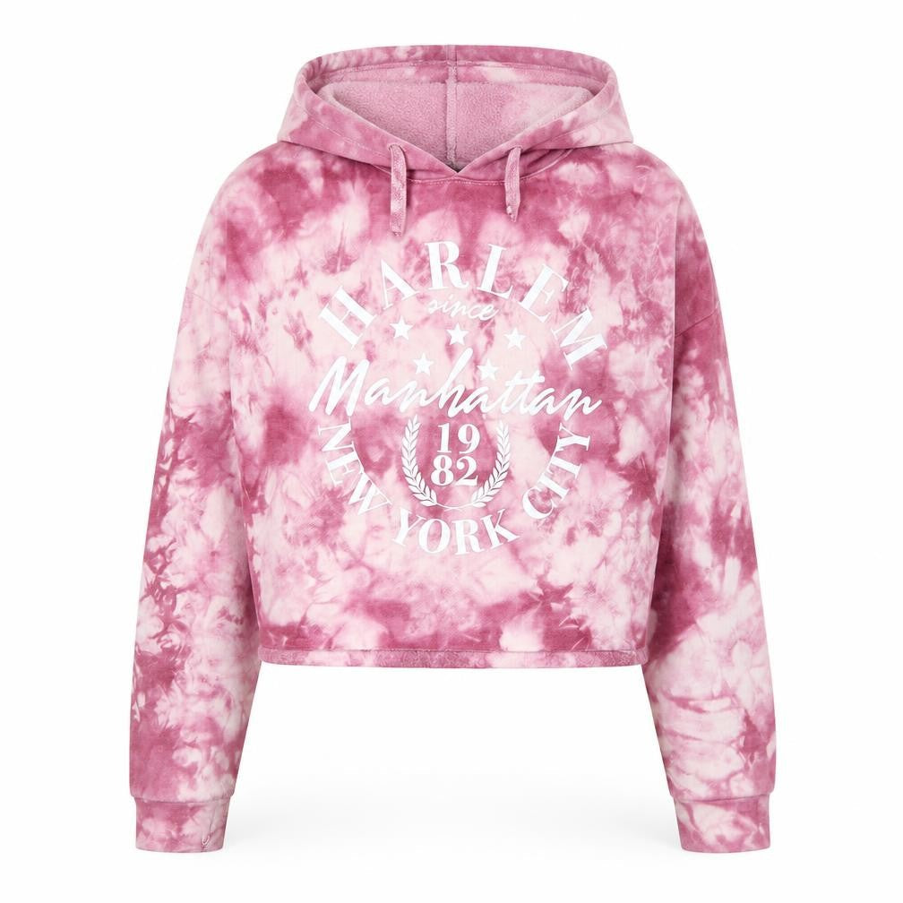New Look Girls Purple  Polyester Pullover Hoodie Size 12-13 Years   - NYC Cropped Tie dye effect