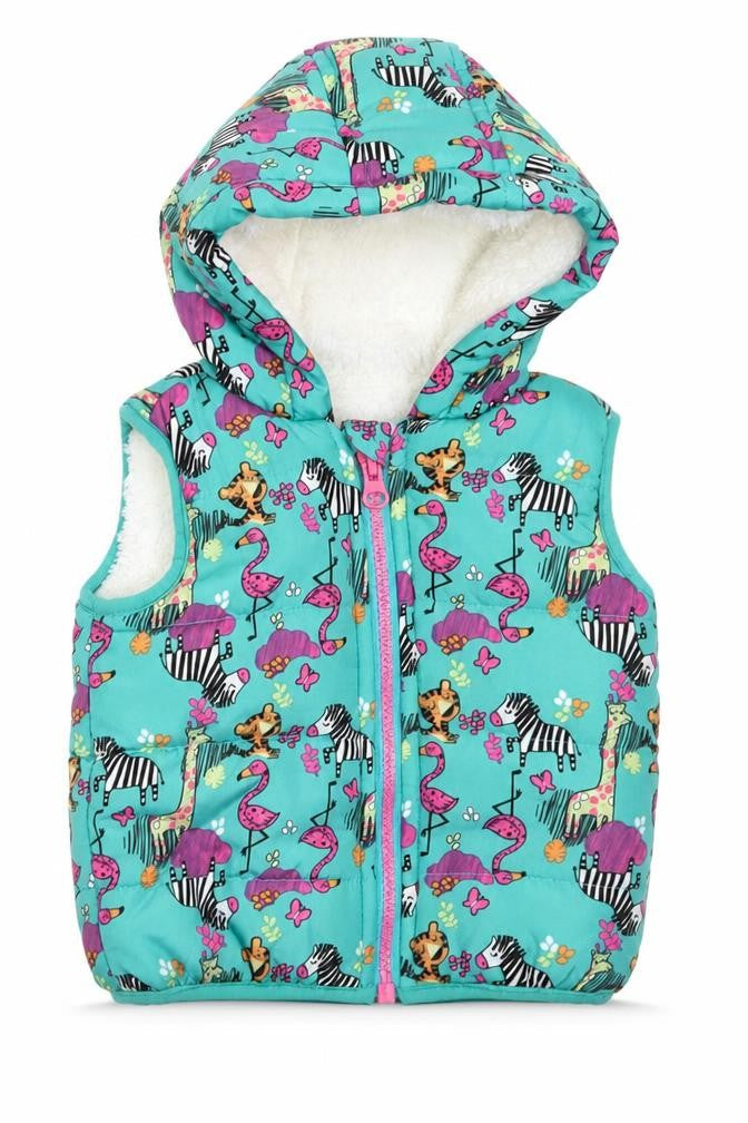 Dunnes Stores Girls Multicoloured Geometric  Gilet Coat Size 3-6 Months   Zip - Animals