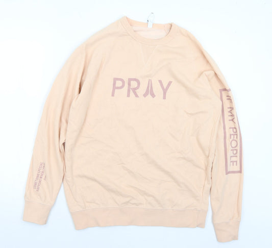 Cotton Heritage Womens Pink  Cotton Pullover Sweatshirt Size L   - Pray
