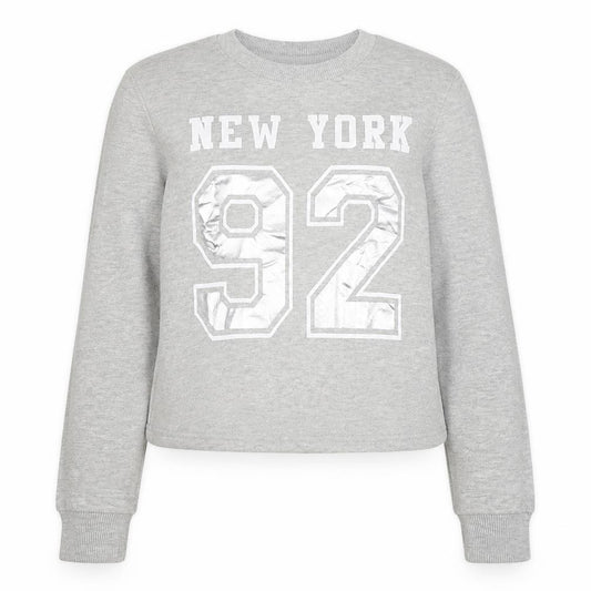 Miss Selfridge Womens Grey  Cotton Pullover Sweatshirt Size 6  Pullover