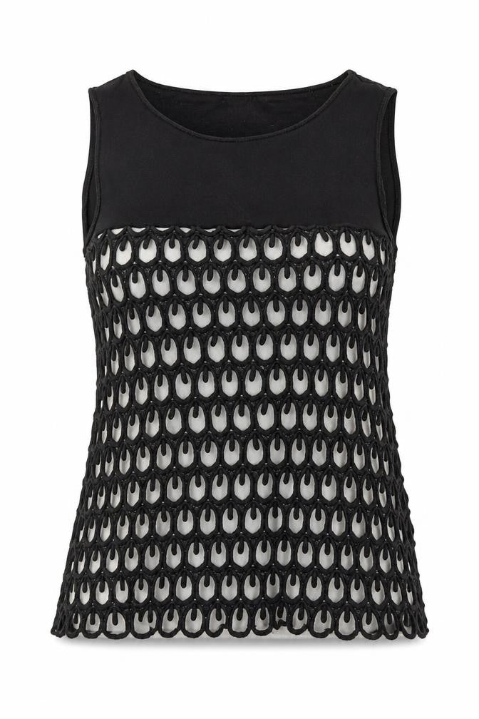 Principles Womens Black  Polyester Basic T-Shirt Size 6 Boat Neck