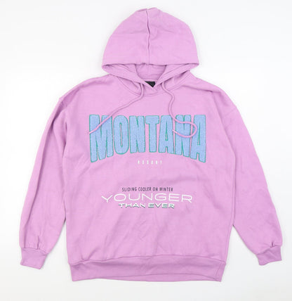 lefties Womens Purple  Cotton Pullover Hoodie Size S  Pullover