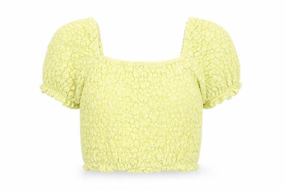 Primark Womens Yellow  Polyamide Basic Blouse Size M Square Neck