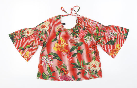 CMNC Womens Multicoloured Floral Polyester Basic Blouse Size S Halter