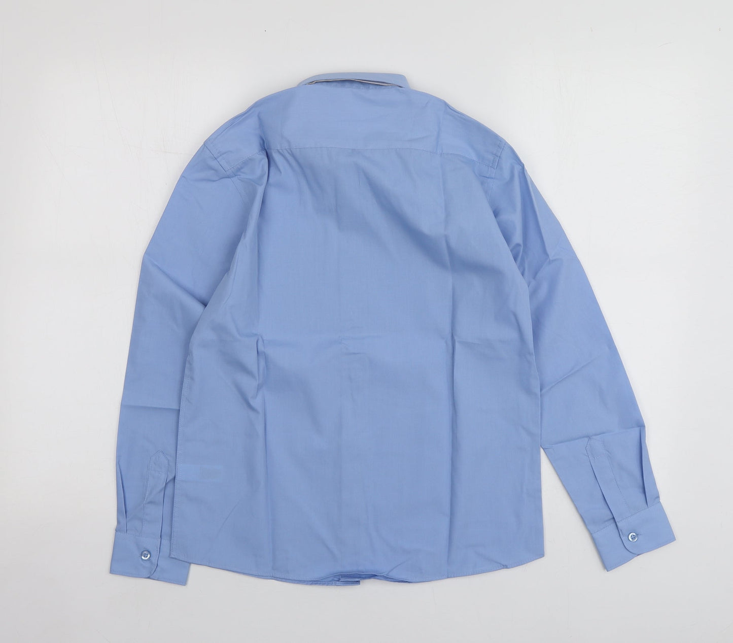Dunnes Stores Boys Blue  Polyester Basic Button-Up Size 11-12 Years Collared