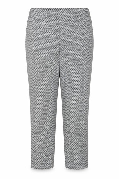 Preworn Womens Grey Geometric Viscose Chino Trousers Size 16 L22 in Regular