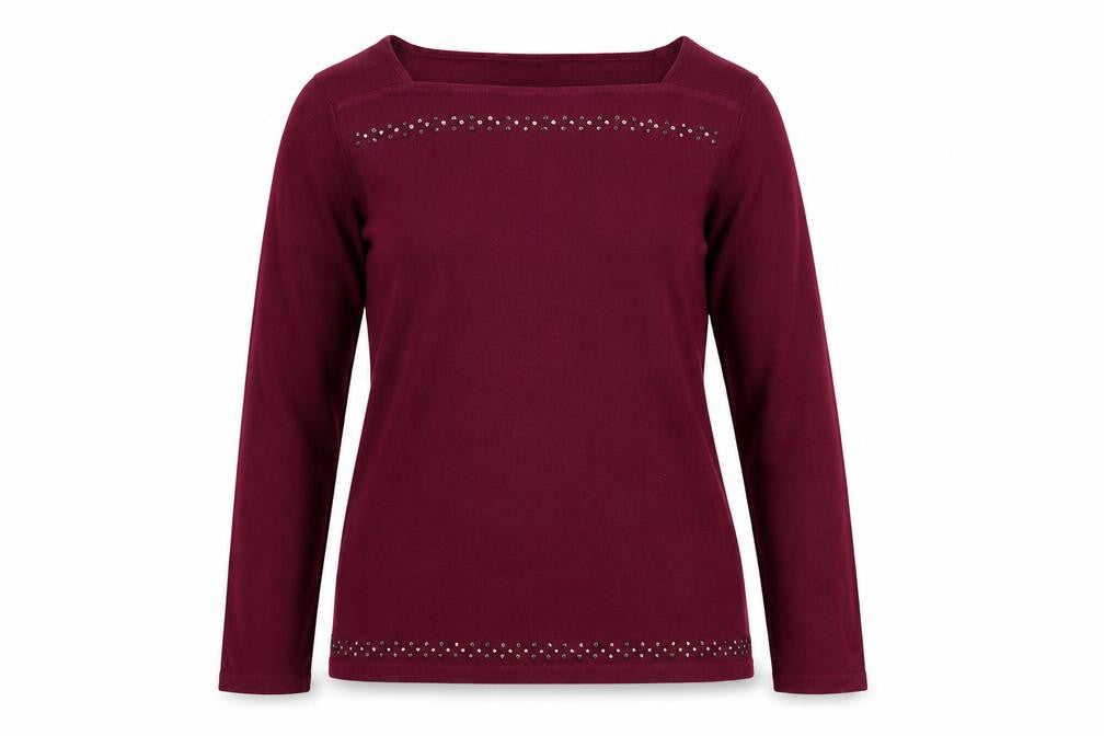 NEXT Womens Purple Square Neck  Cotton Pullover Jumper Size 6