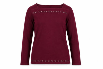 Next Womens Purple Square Neck  Cotton Pullover Jumper Size 6