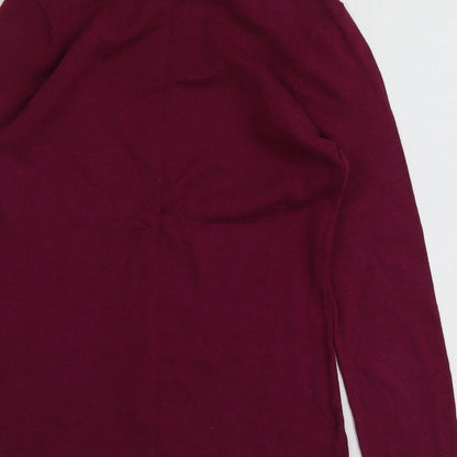 Next Womens Purple Square Neck  Cotton Pullover Jumper Size 6