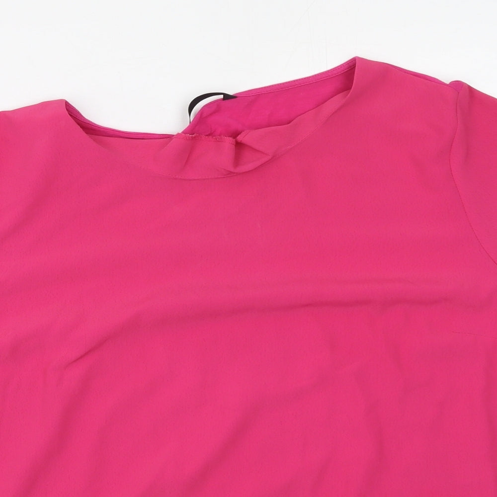 Dunnes Stores Womens Pink  Polyester Basic T-Shirt Size XL Round Neck