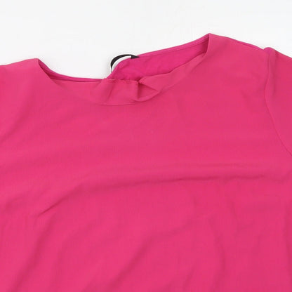 Dunnes Womens Pink  Polyester Basic T-Shirt Size XL Round Neck