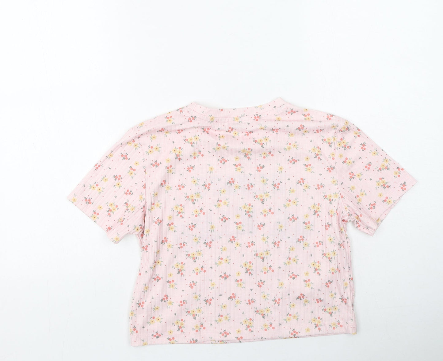 Primark Girls Pink Floral Cotton Basic Casual Size 11-12 Years Round Neck  - Always Be Kind