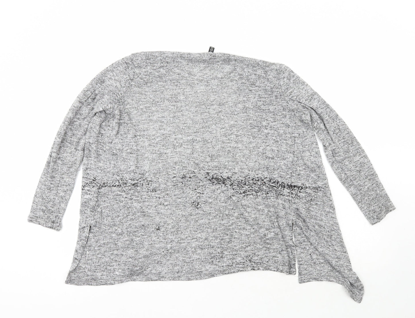 H&M Womens Grey V-Neck  Polyester Cardigan Jumper Size 8