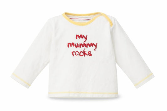 Preworn Girls White  100% Cotton Basic T-Shirt Size 9-12 Months Crew Neck  - My Mummy Rocks