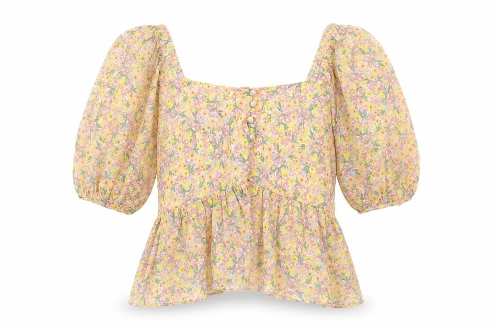 New Look Womens Multicoloured Floral Polyester Basic Blouse Size 14 Off the Shoulder