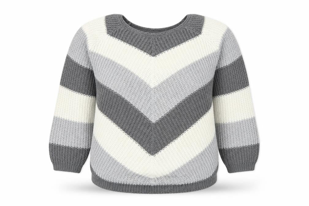Cameo Rose Womens Multicoloured Scoop Neck Striped Acrylic Pullover Jumper Size S