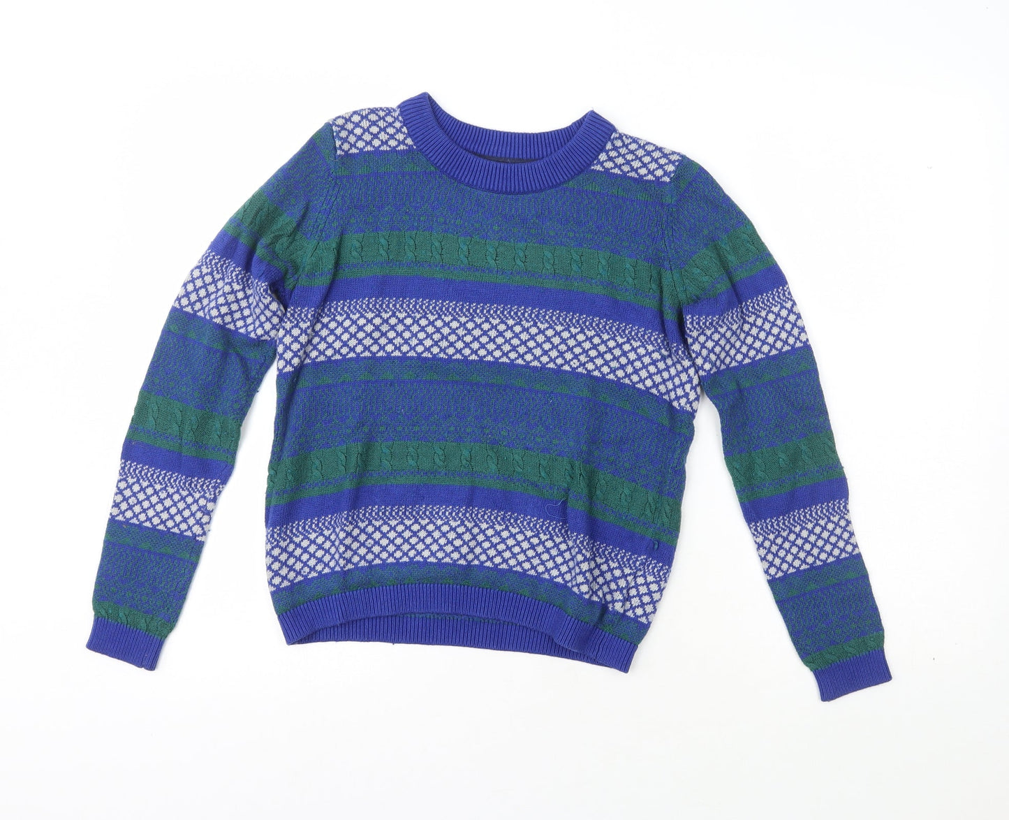 Dickins & Jones  Womens Multicoloured Crew Neck Fair Isle Nylon Pullover Jumper Size M